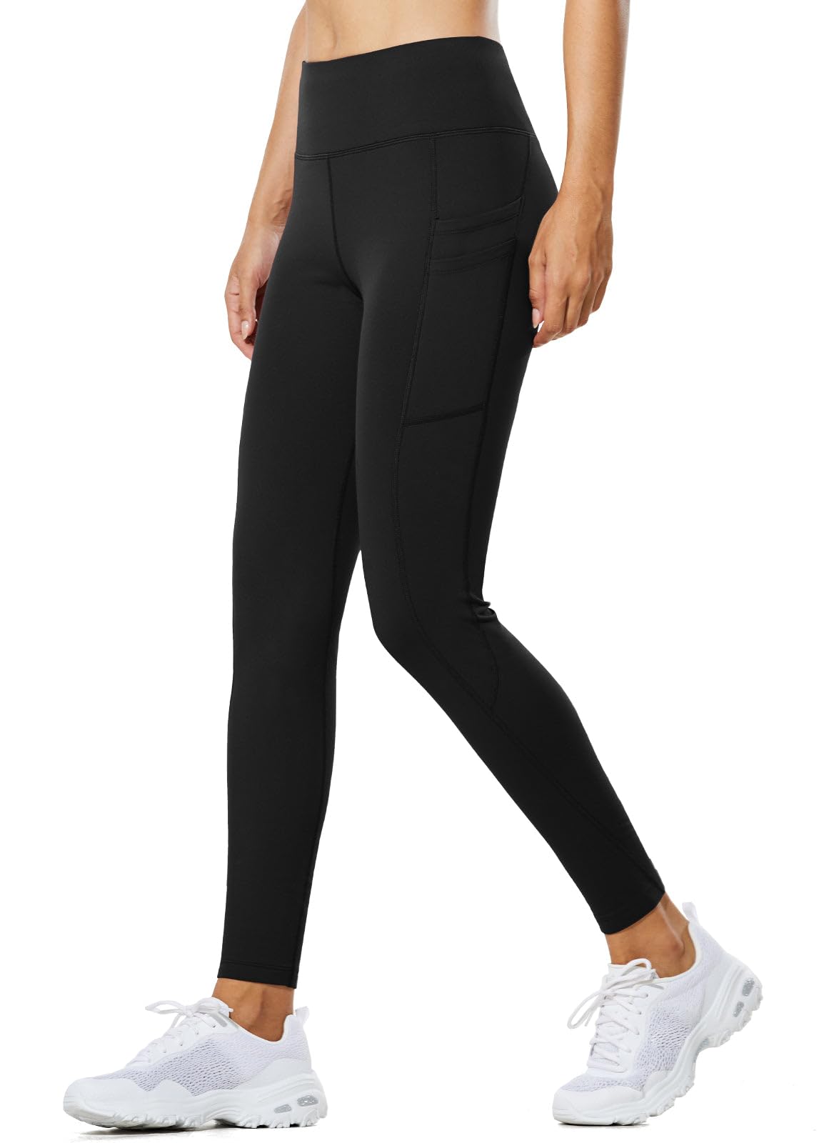 BALEAF Women's Fleece Lined Leggings Snow Ski Water Resistant Pockets High Waisted Tight Winter Hiking Warm Running Leggings