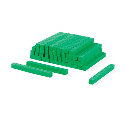 hand2mind Green Foam Base Ten Blocks, Rods Set, Place Value Blocks, Counting Cubes for Kids Math, Base 10 Math Manipulatives for Kids, Kindergarten Homeschool Supplies (Set of 50)