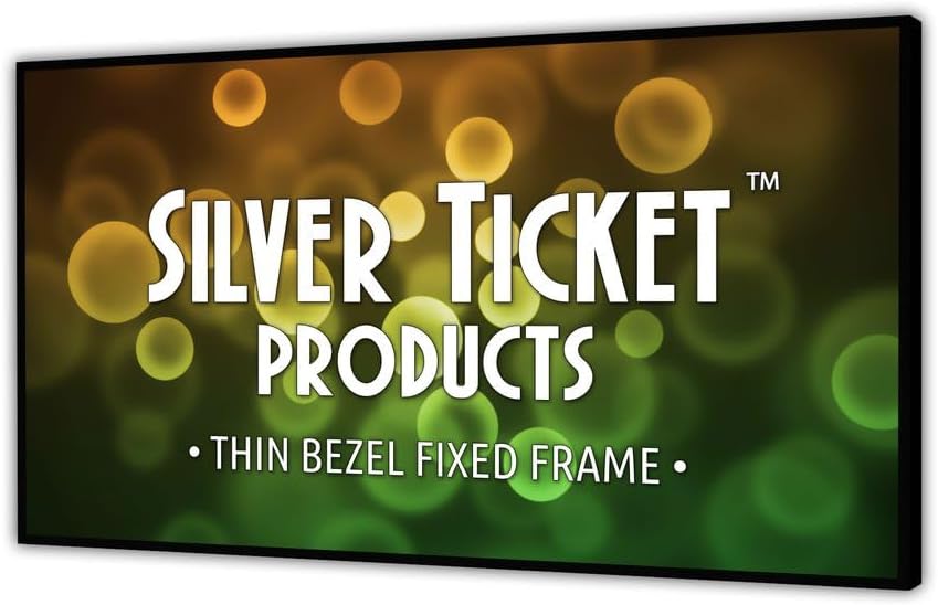 Silver Ticket Products S7 Series 6 Piece Thin Bezel Home Theater Fixed Frame 4K/8K Ultra HD, HDTV, HDR & Active 3D Projection Screen, 16:9 Format, 120" Diagonal, White Material S7-169120