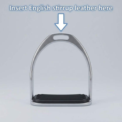 QWORK Horse Riding Stirrups, Hose Saddle, Safety Stirrup, Stainless Steel English Riding Protection Saddle, Knee Ankle Reduce Pressure, 1 Pair