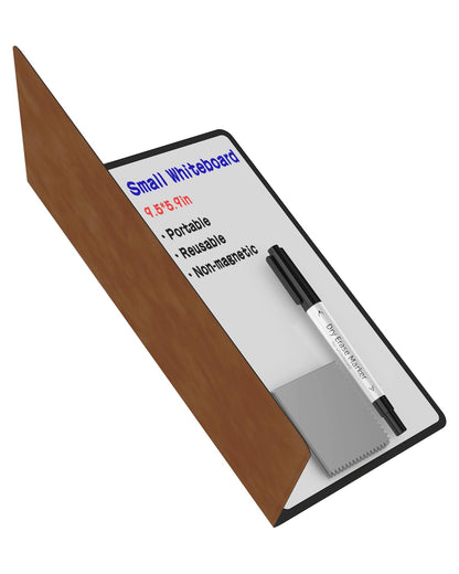Mehaving Portable Small White Board Dry Erase Board, Reusable 9.5 * 6.6in Notebook Memo, Office Home Supplies Desk Accessories MH760 (Coffee)