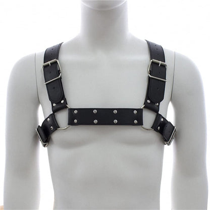 Goobester Leather Chest Harness Men Adjustable Body Bondage Harness Belts Style 4
