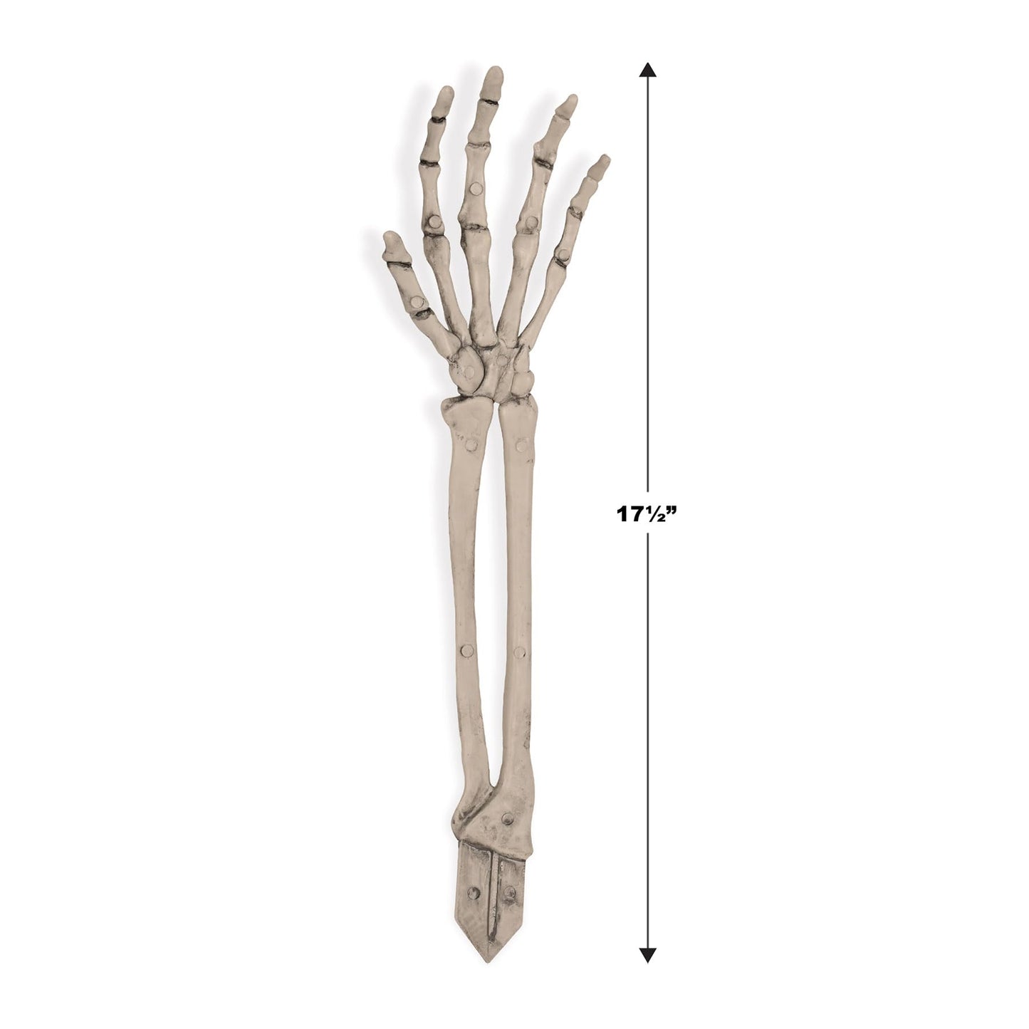 Beistle 2 Piece 17.5" Spooky Theme Plastic Skeleton Hand Yard Stakes, Scary Halloween Lawn Decorations, Celebrating With You Since 1900