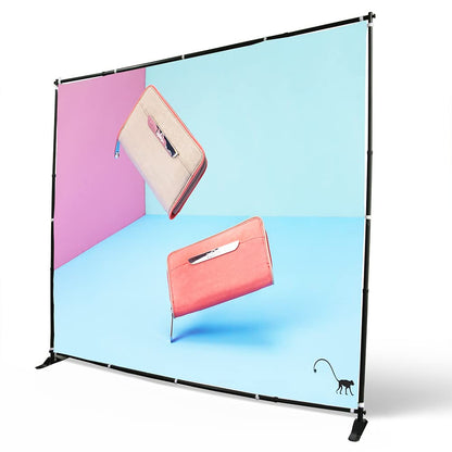 Displayfactory 10 X 8 Ft Backdrop Banner Stand Step and Repeat Display Stand Adjustable Photo Backdrop Stand for Parties,Trade Show,Photo Booth,Wall Exhibitor Background with Carrying Bag