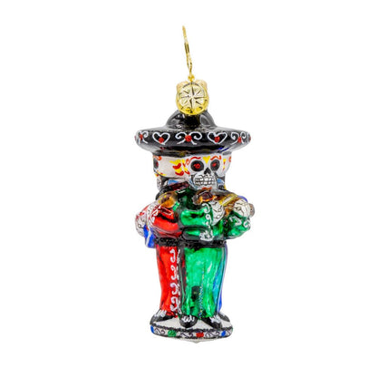 Christopher Radko Hand-Crafted European Glass Christmas Tree Decorative Ornament, Skeleton Serenade Gem