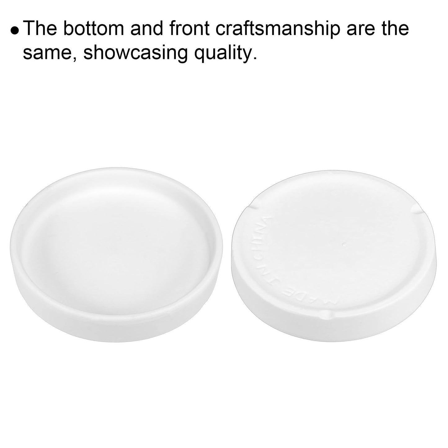 PATIKIL 4.5 Inch Round Ceramic Plant Saucer, Plant Saucer Tray Flower Planter Drip Tray for Indoors Outdoors Patio Balcony, White