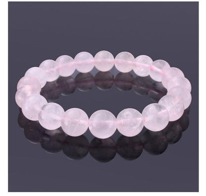 Adabele Real Natural Pink Rose Quartz Gemstone Beaded Bracelet 7.5 inch Stretch Chakra Healing Crystal Stone Jewelry Women Mom Gift (Unisex) GB8-B9