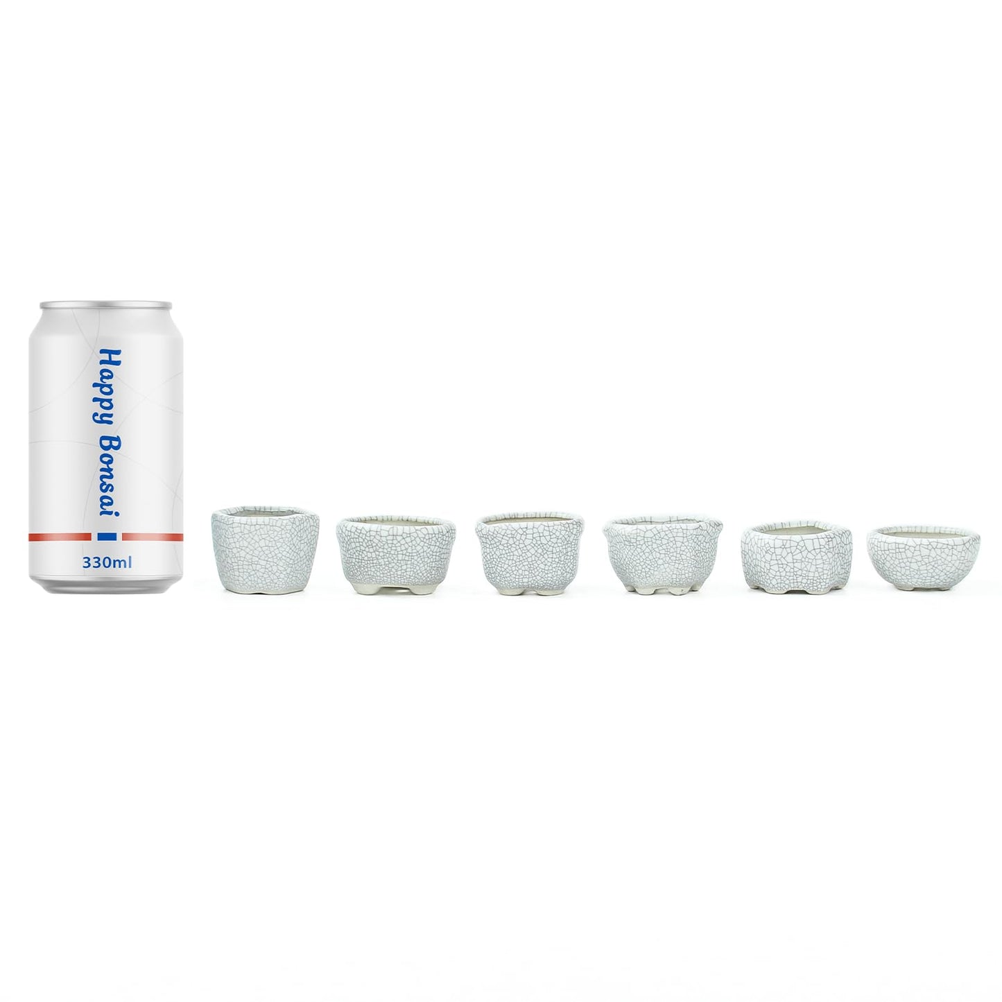 Bonsai Planter 1.8 inch (4.5cm) Mini Succulent Glazed Pots Set of 12 Gray White