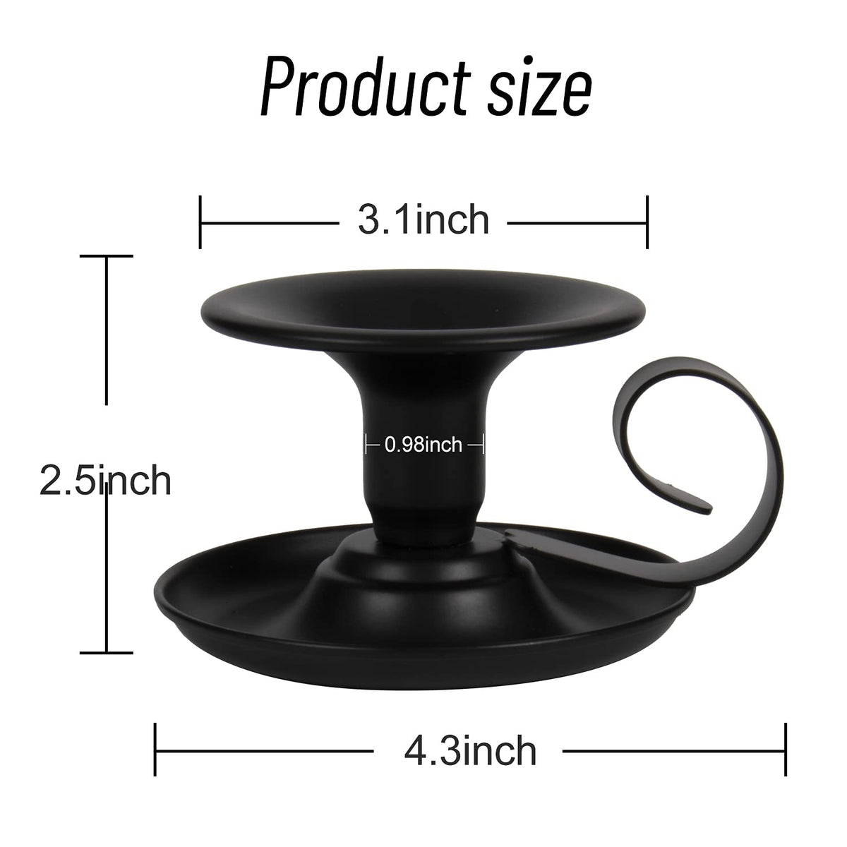 Candle Holders – 2pcs Retro Iron Taper Candlestick Holder Centerpieces for Wedding, Party, Xmas, Home Table Decor (Black,2pcs)