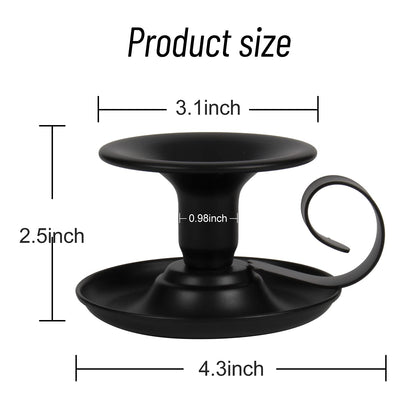 Candle Holders – 2pcs Retro Iron Taper Candlestick Holder Centerpieces for Wedding, Party, Xmas, Home Table Decor (Black,2pcs)