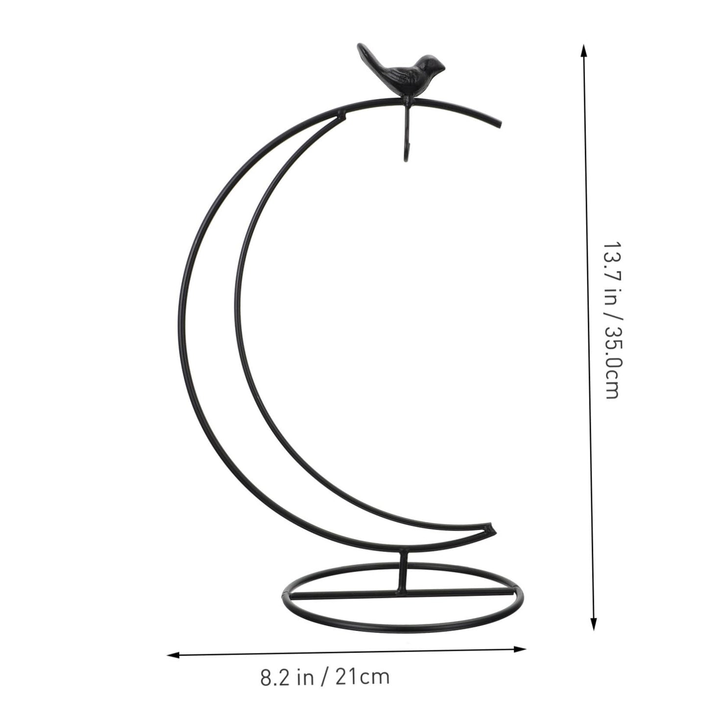 Garneck Moon-shaped Bird Iron Frame Display Stand for Indoor Decor Plant Terrarium Stand Ornament Hanger String