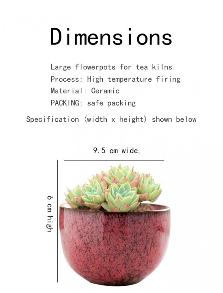 YYW Ceramic Plants Pots 3 Inch Set of 4 Flower Pots with Drainage and Bamboo Tray for Indoor/Outdoor Small House Plants,Foliage Plant (Set 2)