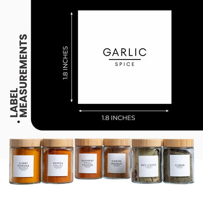 312 South Asian & Indian Spice Labels for Spice Jars including Best by Labels for Storage Organization & Kitchen Pantry- South Asia Spice Collection (White, Square)