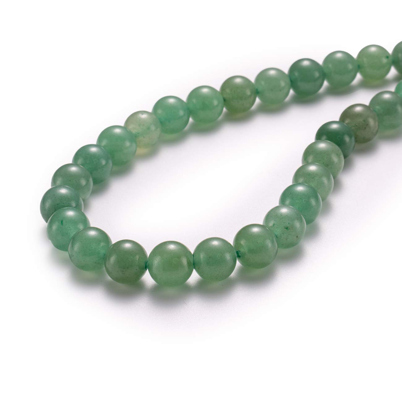 BEADIA Natural Green Aventurine Jade Stone Round Loose Semi Gemstone Beads for Jewelry Making 6MM 61PCS