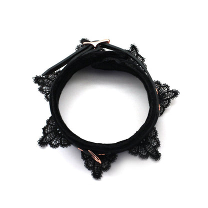 Leather Choker Collar Black Lace Chokers Set for Men Women Girls
