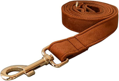 Velvet Dog Collar and Leash Set with Quick Release Metal Buckle | Bright & Stylish Leash and Collar Set, Soft Heavy Duty Pet Collars Adjustable for Samll Medium Large Dogs or Cats
