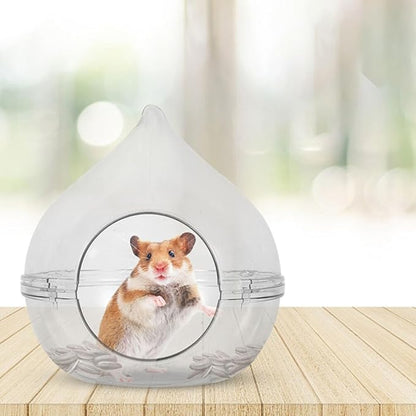 Ipetboom Acrylic Hamster Bathtub Transparent Dust Bath Container for Chinchilla Small Pet Cage Accessory