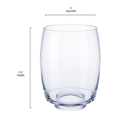 7.5“ Round Hurricane Glass Footed Pillar Candle Holder Clear Flower Vase Floral Planter Terrarium for Weddings, Parties, and Home Decor - Elegant Table Centerpiece