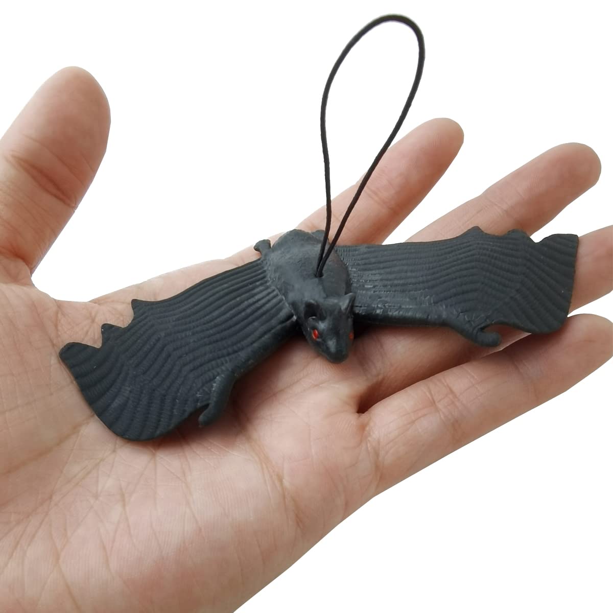 GXXMEI 18PCS Halloween Simulation Hanging Bats Realistic Looking Scary Bats,Fake Rubber Hanging Vampire Bats for Halloween Party Favors and Decoration,Haunted House