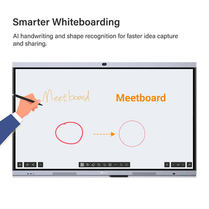 AG Neovo 75" Smart Board with Camera and Microphone, Google EDLA Certified Interactive Whiteboard for Business, Android 13, Wireless Screen Sharing, Digital Whiteboard (IFP7504P-AO)