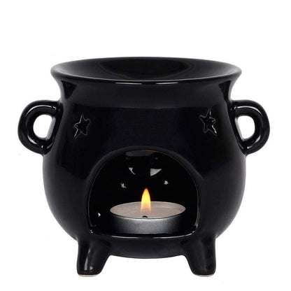 Pacific Giftware Witch's Cauldron Black Ceramic Tealight Candle Holder Oil Burner
