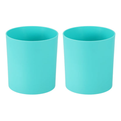 M METERXITY 2-Pack Plastic Plant Pots, 6 Inch Plastic Planters Round Flower Planter Containers Flower Pots for Indoor/Outdoor/Garden, Plant Holder [Blue]