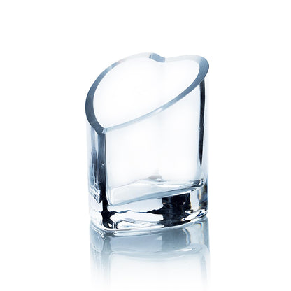 WGVI Clear Glass Heart Tea Light Votive Candle Holder, Width 3", Height 4", Clear Small Slant Cut Heart Glass Candleholders, Tiny Container, Valentine Gift, Tabletop Décor, 1 Piece