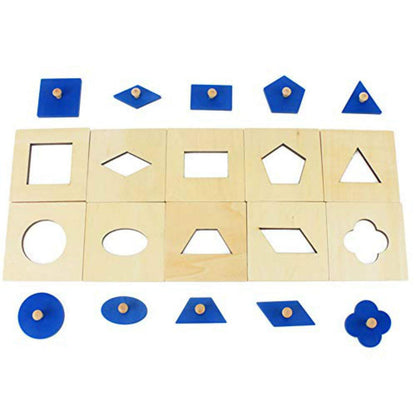 DANNI Family Version Baby Shape Cognition Toy Montessori Wood Geometric Insets Set/10 Early Childhood Education Preschool Training Kids Toys
