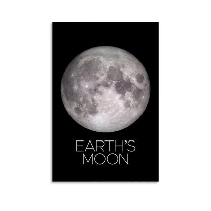 XIAOLOUTINYU Solar System Canvas Wall Art - Moon Planet Space Poster for Kids Room Bedroom Classroom, STEM Educational Astronomy Decor, Science Gift for Boys Girls Teens, 16x24 Inch Unframed