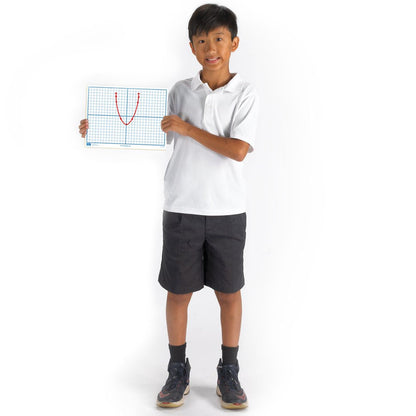 EAI Education X-Y Coordinate Grid Dry-Erase Boards: 9" x 12" Double-Sided Set of 10