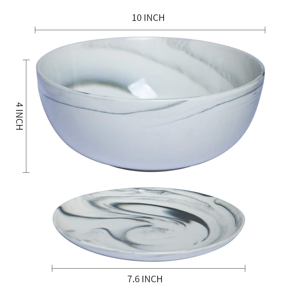 G EPGardening 10Inch Large Planter Marble Pattern Ceramic Succulent Planter Big Plant Pot Succulents Container Flower Pot Indoor Outdoor Decor (Plants Not Included)