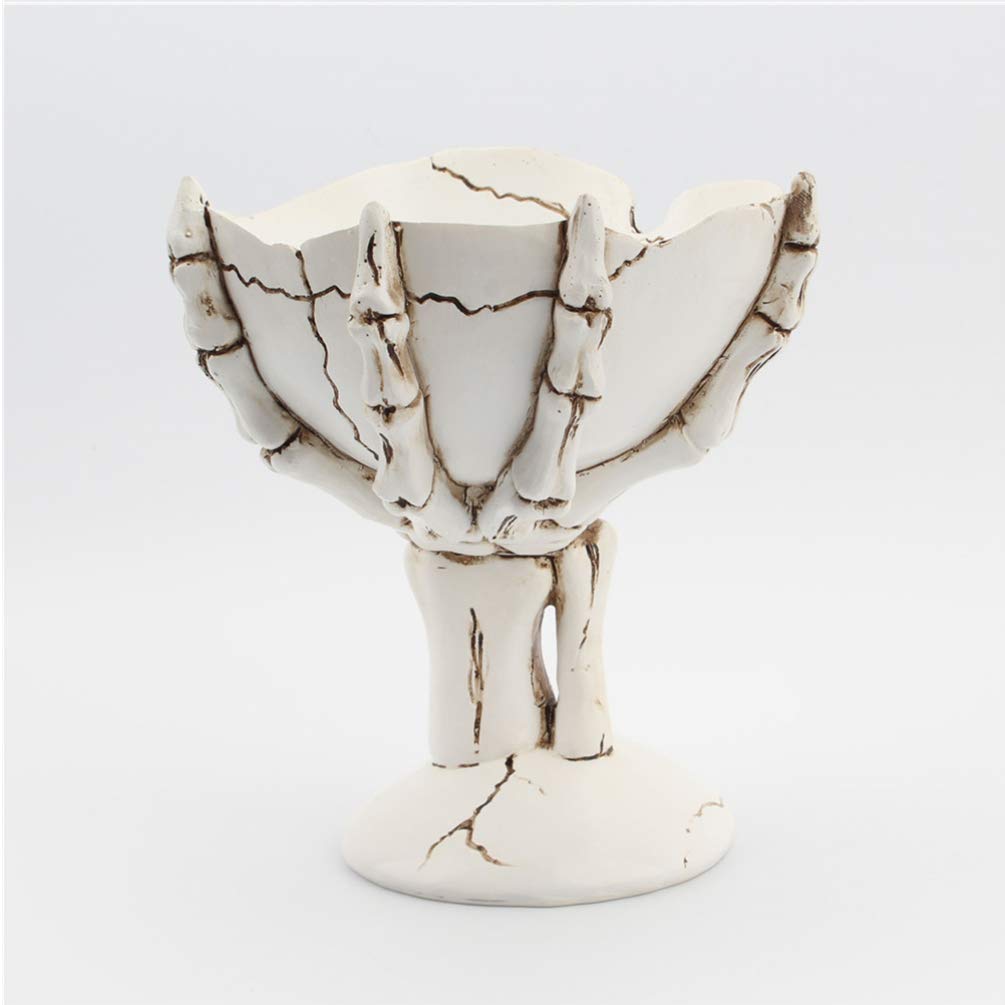 TOYANDONA Halloween Skeleton Candy Bowls Halloween Skull Bowl Resin Skeleton Hand Candy Dish- Bowl Holder Home Bar Desktop Decoration Figurine Tray