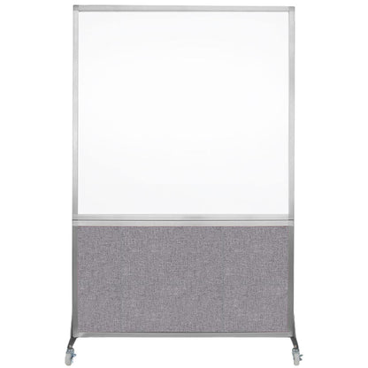 DivideWrite Mobile Whiteboard | Double Sided Dry Erase Board | Portable Office Cubicle Partition | Display for Classrooms, Conference Rooms, Meeting Areas and More | Cloud Gray 4' Wide X 6' Tall