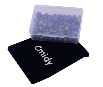 Natural Stone Beads 100pcs 6mm Blue White Sodalite Round Real Stone Beading Loose Gemstone Hole 1mm DIY Charm Smooth Beads for Bracelet Necklace Earrings Jewelry Making (Blue White Sodalite, 6mm)