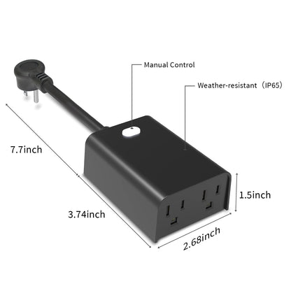 Minoston Outdoor Smart Plug, Matter Smart Plug, Smart Home Wi-Fi Outlet IP65 Waterproof, Compatible with Alexa, Apple Home, SmartThings, Google Home, Smart Life, IP65 Waterproof, 2.4Ghz, 2 Pack