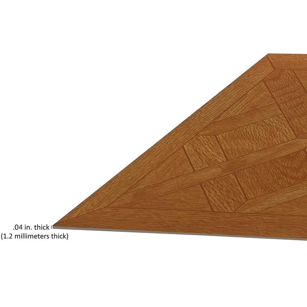 Tivoli Self Adhesive Vinyl Floor Tiles, 45 Tiles - 12" x 12", Light Oak Plank-Look - Peel & Stick, DIY Flooring for Kitchen, Dining Room, Bedrooms, Basements & Bathrooms by Achim Home Decor