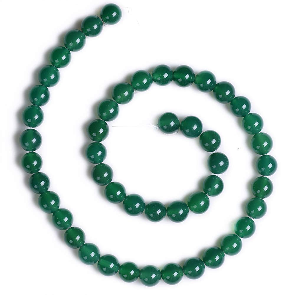 PLTbeads Gorgeous Green Agate Natural Gemstone Loose Beads 6mm Smooth Round Approxi 15 inch DIY Bracelet Necklace for Jewelry Making