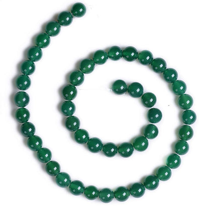 PLTbeads Gorgeous Green Agate Natural Gemstone Loose Beads 6mm Smooth Round Approxi 15 inch DIY Bracelet Necklace for Jewelry Making