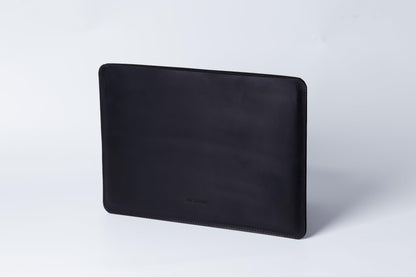 Black Leather Laptop Case Made for 15in MacBook Air Sleeve - Carrying Protective Sleeves Compatible with MacBook Air 15" M2 M3 M4 A2941 А3114 A3241 2022 2023 2024 2025, Genuine Vintage Leather, Black