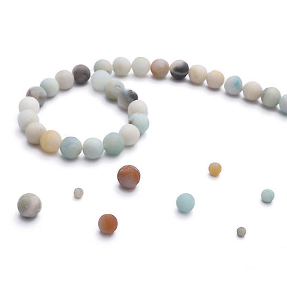 BEADIA Natural Matte Amazonite Jade Stone Round Loose Semi Gemstone Beads for Jewelry Making 6MM 61PCS