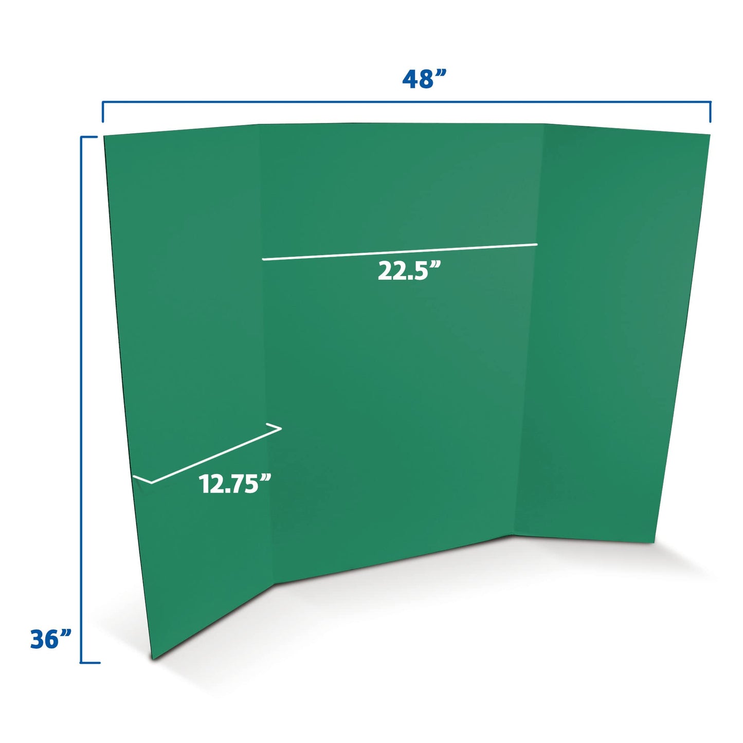 Flipside Products 36” x 48” Project Boards for Presentations, Science Fair, School Projects, Event Displays and Trifold Picture Board, Proudly Made in USA - Green - 10 Pack