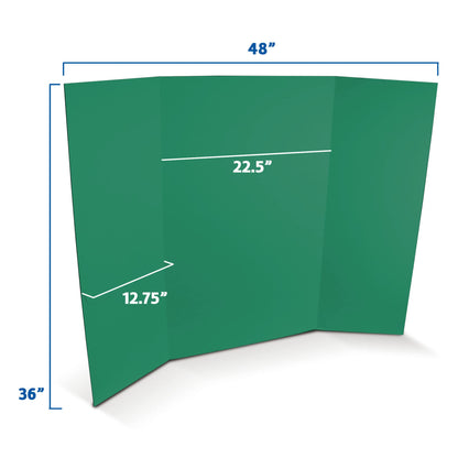 Flipside Products 36” x 48” Project Boards for Presentations, Science Fair, School Projects, Event Displays and Trifold Picture Board, Proudly Made in USA - Green - 10 Pack