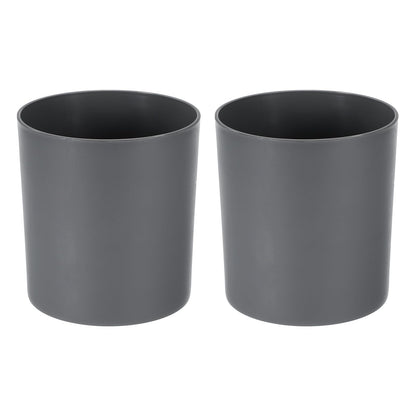 M METERXITY 2-Pack Plastic Plant Pots, 6 Inch Plastic Planters Round Flower Planter Containers Flower Pots for Indoor/Outdoor/Garden, Plant Holder [Gray]