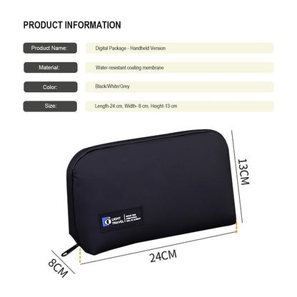 FADASTON Electronics Organizer Bag, Travel Digital Storage Pouch for Cable, Cord, Earphone, USB Flash Drive, Power Bank, Hard Drive, Portable Tech Travel Case with Multi-Compartment (Black)