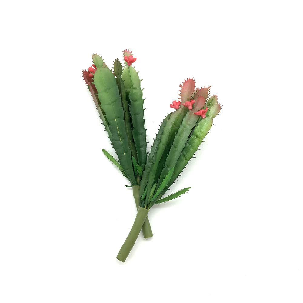 EBUYOM 2 PCS Mini Artificial Succulents Plants Unpotted Faux Cactus Fake Succulent Bouquet Arrangements Faux Plants DIY for Garden Decor Home Decoration Greenery Set (Mini Cactus)