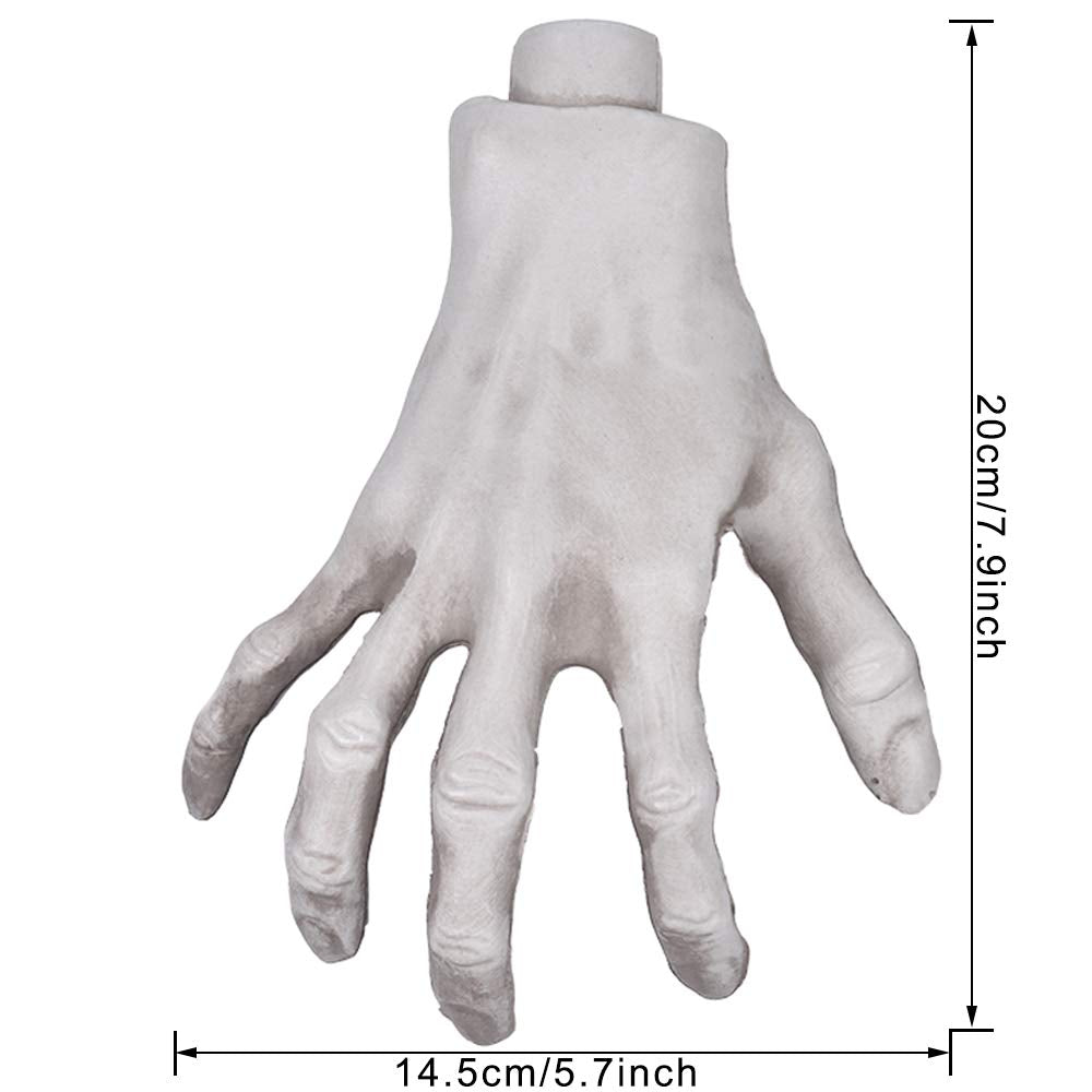 Halloween Skeleton Hands - Realistic Life Size Severed Fake Plastic Hands for Halloween Props Decoration, (2Pairs)