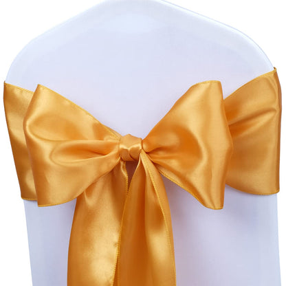 Babenest Satin Chair Sashes Ties Upgraded 30 pcs Chair Ribbons Bows for Wedding Banquet Party Easter Christmas Baby Shower Events Decoration (Gold)