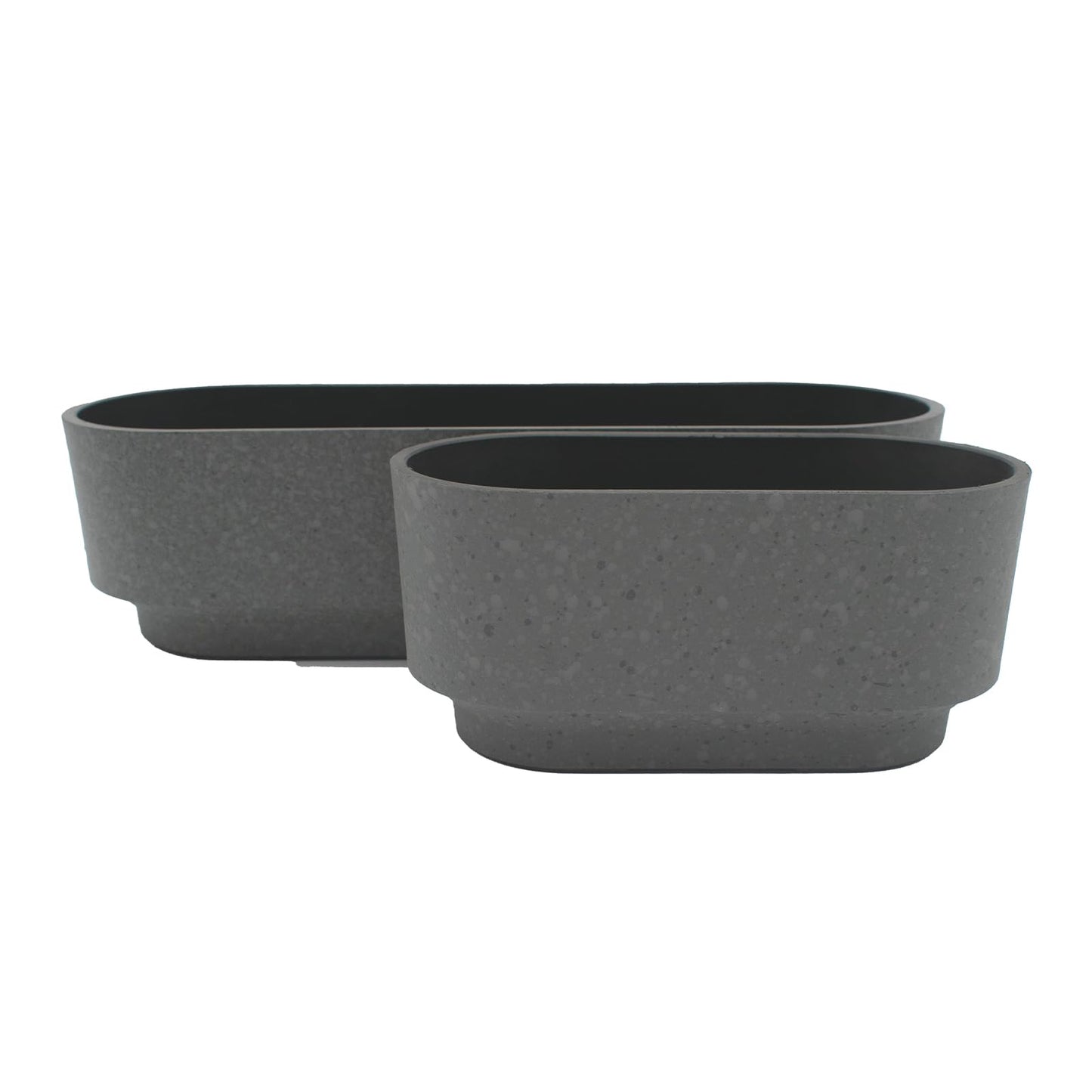 The HC Companies Succulent Pot Sorrento 5.5 Inch - Lightweight Indoor Plastic Succulent Planter with Drainage, Faux Concrete (Pack of 2)