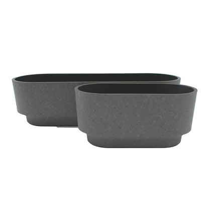 The HC Companies Succulent Pot Sorrento 5.5 Inch - Lightweight Indoor Plastic Succulent Planter with Drainage, Faux Concrete (Pack of 2)