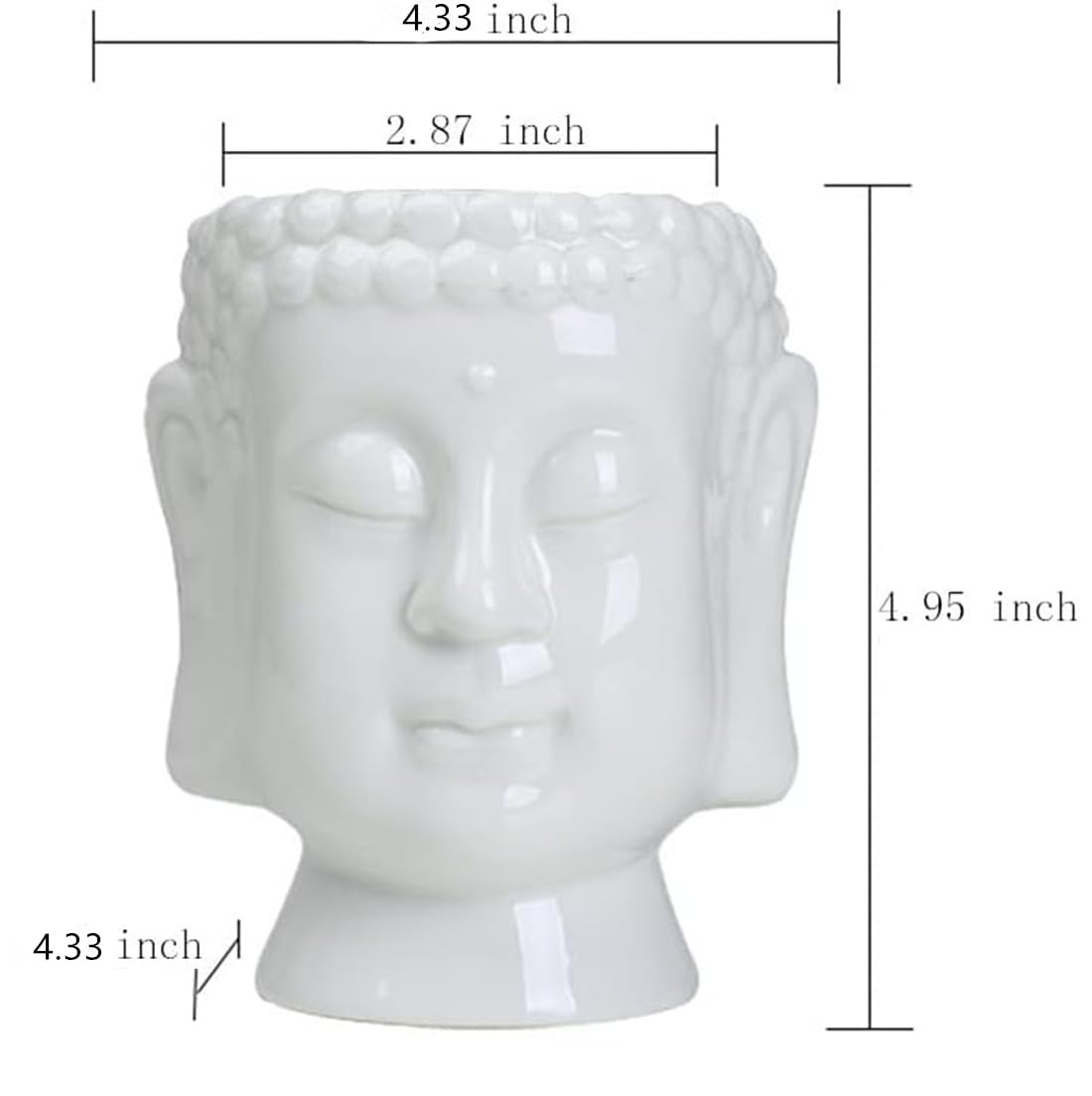 FIRSTONE Buddha Head Planter Ceramic Flower Pot Planters for Home Garden Ofiice Desk Decor